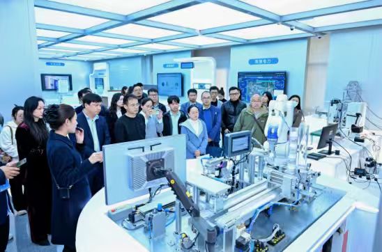 HarmonyOS full-scenario smart ecosystem experience zone during a Huawei company visit in China