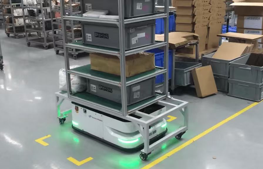 Automated production line and AGV logistics at Huawei's smart manufacturing base near Shenzhen