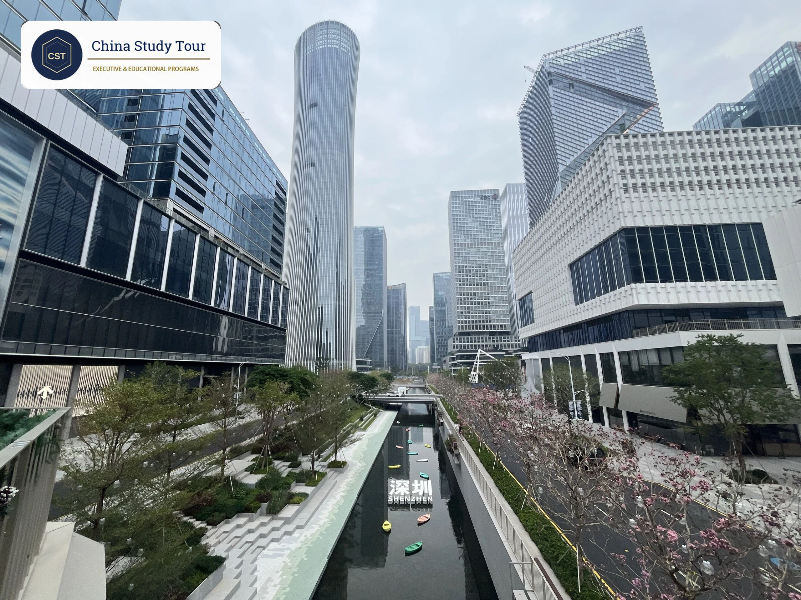 China study tour in spring or autumn, which is better: Shenzhen skyline in mild spring weather